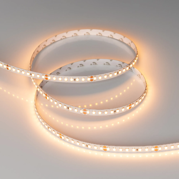 Светодиодная лента RT-A160-8mm 24V Warm2400 (12 W/m, IP20, 2835, 5m) (Arlight, высок.эфф.150 лм/Вт) 028561(2)