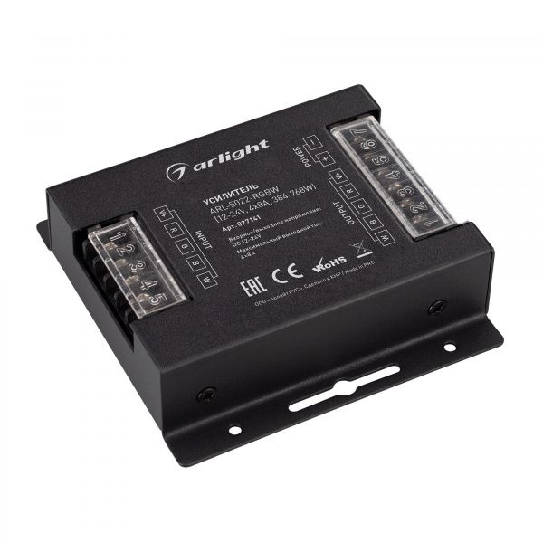 Усилитель ARL-5022-RGBW (12-24V, 4x8A, 384-768W) (Arlight, IP20 Металл, 3 года) 027141