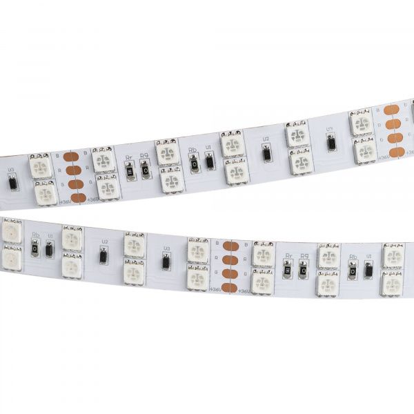 Светодиодная лента RT 2-5000 36V RGB 2X2 (5060, 600 LED, LUX) (Arlight, 26 Вт/м, IP20) 015080