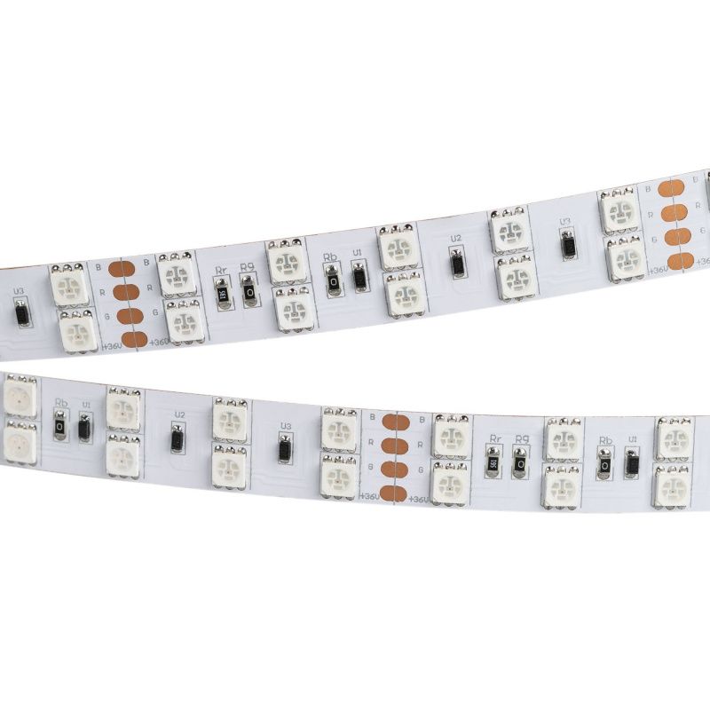 Светодиодная лента RT 2-5000 36V RGB 2X2 (5060, 600 LED, LUX) (Arlight, 26 Вт/м, IP20) 015080