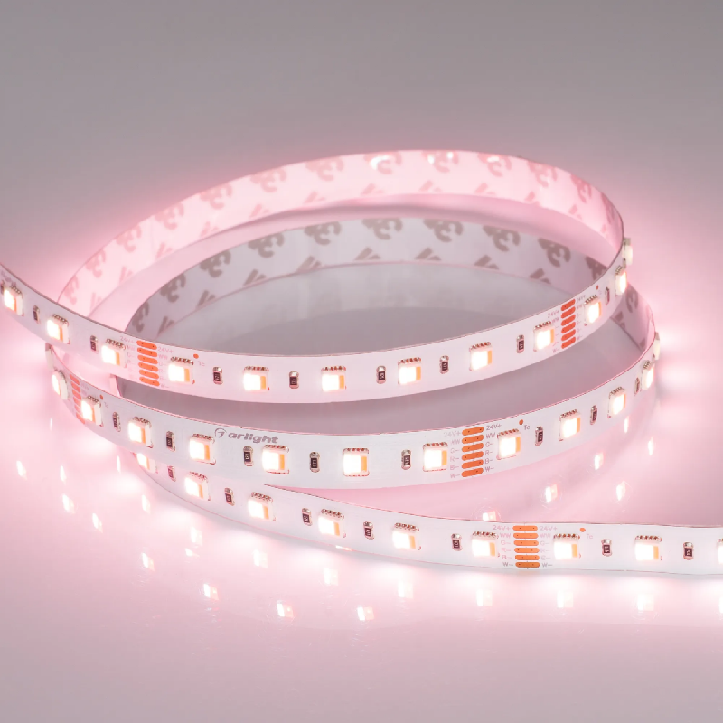 Светодиодная лента RT 2-5000 24V RGBW-MIX 12mm (5060-One, 60 LED/m, LUX) (Arlight, 20 Вт/м, IP20) 026363