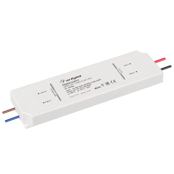 Блок питания ARPV-SP-12060-FLAT-PFC (12V, 5A, 60W) (Arlight, IP44 Пластик, 5 лет) 049006