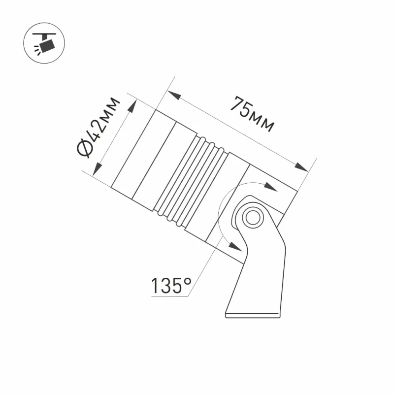 Светильник KT-RAY-COLOR-R42-6W RGB (DG, 25 deg, 12V) (Arlight, IP67 Металл, 3 года) 028916
