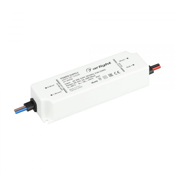 Блок питания ARPV-SP-24048 (24V, 2A, 48W) (Arlight, IP67 Пластик, 5 лет) 045748