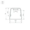 Профиль с экраном LINE-D-3734-2000 TETRA BLACK+OPAL (Arlight, Алюминий) 055072