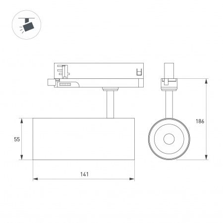 Светильник LGD-GERA-TRUECOLOR-4TR-R55-10W Day4000 CRI98 (Белый, 36 deg, 230V) (Arlight, IP20 Металл, 5 лет) 059878