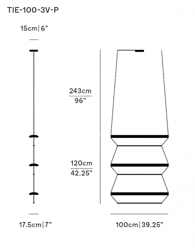 Подвесной светильник A-N-D Tier 100 3 Vertical Anodized Gold / Emerald