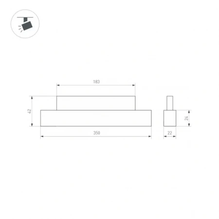 Светильник MAG-ORIENT-FLAT-L350-12W Warm3000 (BK, 80 deg, 48V) (Arlight, IP20 Металл, 5 лет) 049588