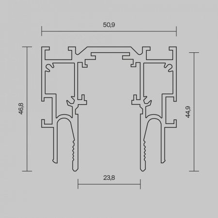 Шинопровод встраиваемый для натяжного потолка Technical TRX034-SCCL-422B