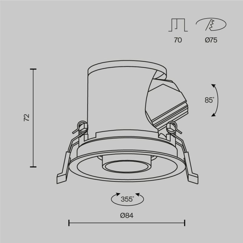 Встраиваемый светильник Technical DL127-8W3K-W