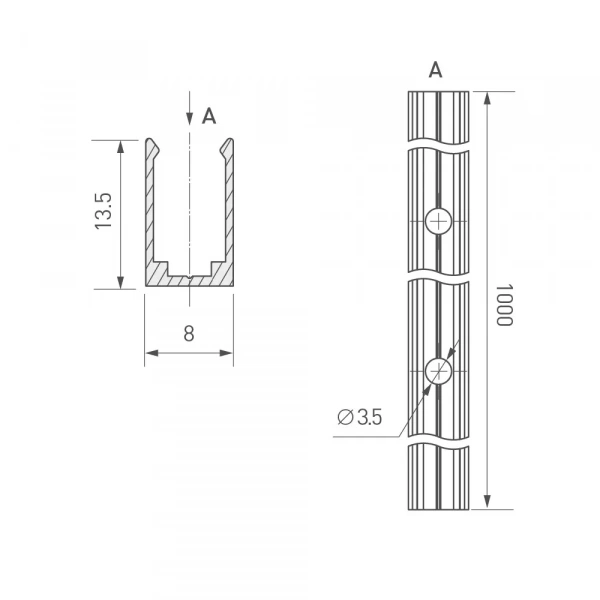 Профиль ARL-MOONLIGHT-1206-1000 ANOD (Arlight, Алюминий) 029828