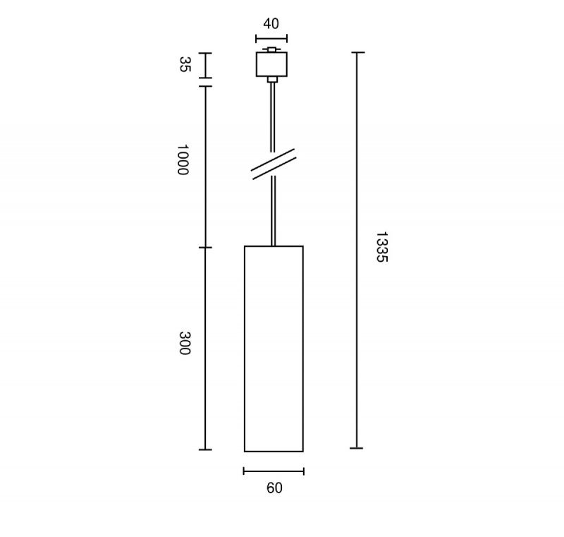 Трековый подвесной светильник Technical TR025-1-GU10-B