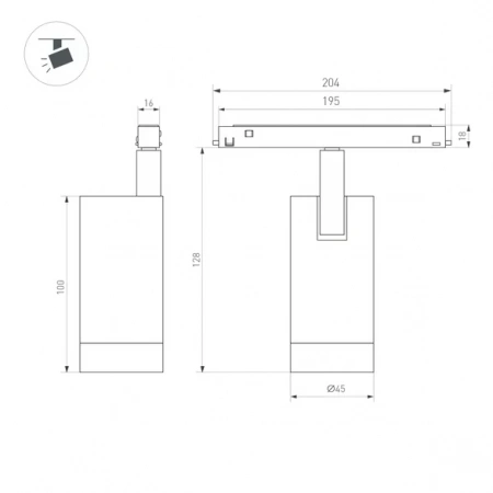 Светильник MAG-ORIENT-SPOT-R45-9W Warm3000 (BK, 24 deg, 48V) (Arlight, IP20 Металл, 5 лет) 046863
