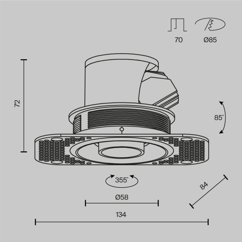 Встраиваемый светильник Technical DL127-8W3K-TRS-W