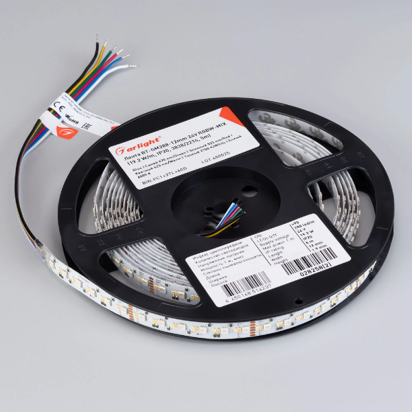 Светодиодная лента RT-GM288-12mm 24V RGBW-MIX (19.2 W/m, IP20, 3838/2216, 5m) (Arlight, RGB-CCT, RGB-MIX, RGB-White MIX) 028258(2)