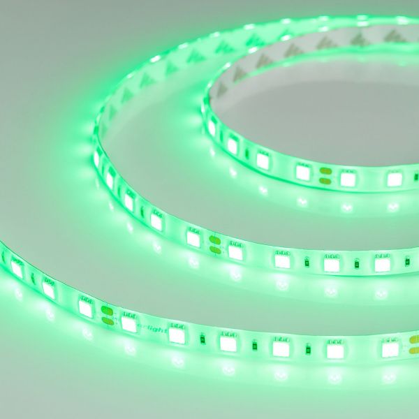 Светодиодная лента RTW 2-5000SE 24V Green 2x (5060, 300 LED, LUX) (Arlight, 14.4 Вт/м, IP65) 016505