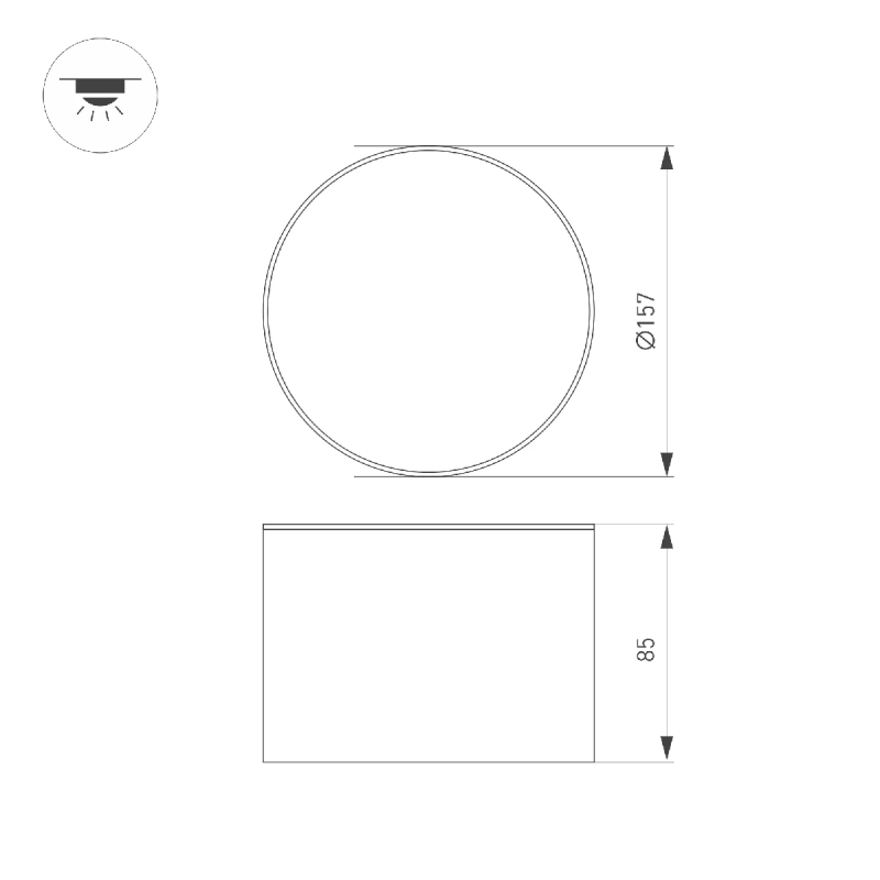 Светильник SP-CYLINDO-R160-18W Warm3000 (WH, 110 deg, 230V) (Arlight, IP54 Металл, 3 года) 043962
