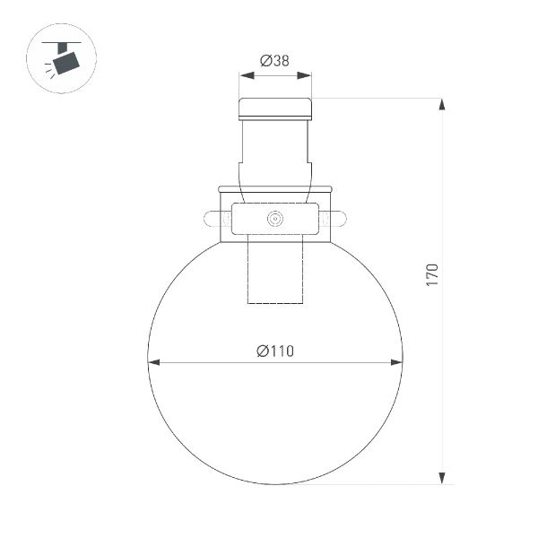 Светильник ART-APRIORI-ZORB-С-R110-5W Warm3000 (OG, 85 deg, 48V) (Arlight, IP20 Металл, 3 года) 053991