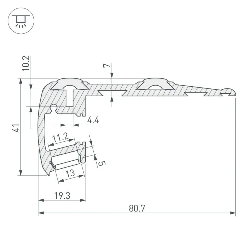 Профиль STEP-2000 ANOD (Arlight, Алюминий) 014548