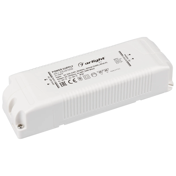 Блок питания ARJ-KE481050 (50W, 1050mA, PFC) (Arlight, IP20 Пластик, 5 лет) 020678