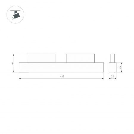 Светильник MAG-ORIENT-FLAT-L465-16W Day4000-MIX (WH, 100 deg, 48V, TUYA Zigbee) (Arlight, IP20 Металл, 5 лет) 061549