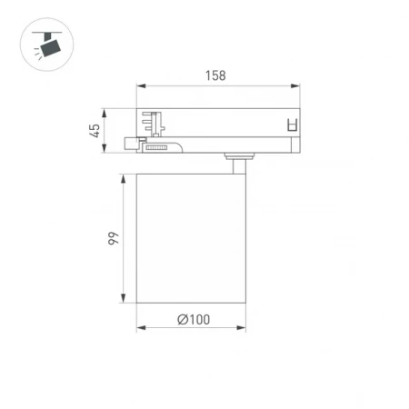 Светильник LGD-DYKE-4TR-R100-36W Day4000 (BK, 50 deg, 230V) (Arlight, IP20 Металл, 5 лет) 052293