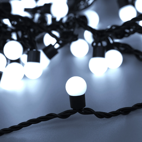 Светодиодная гирлянда ARD-BALL-CLASSIC-D17.5-10000-BLACK-100LED WHITE (230V, 7W) (Ardecoled, IP65) 025583
