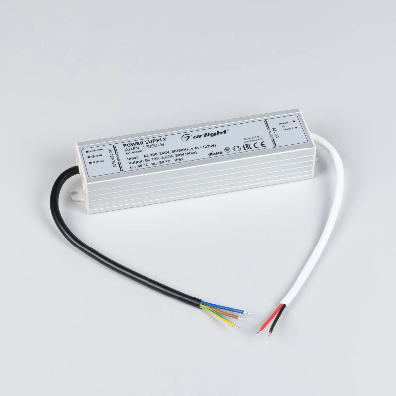 Блок питания ARPV-12080-B (12V, 6.7A, 80W) (Arlight, IP67 Металл, 3 года) 023189