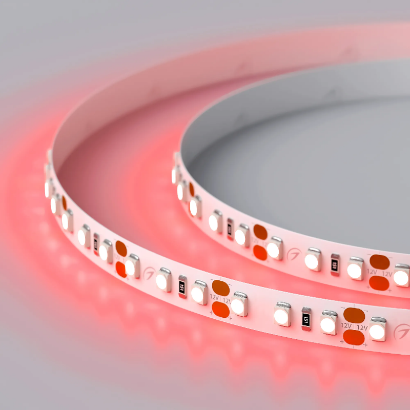 Светодиодная лента RT-A120-8mm 12V Red (9.6 W/m, IP20, 2835, 5m) (Arlight, 9.6 Вт/м, IP20) 012329(2)