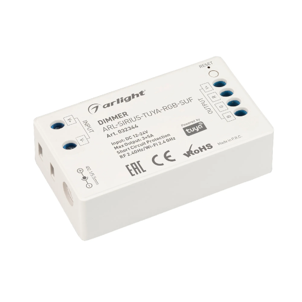Диммер ARL-SIRIUS-TUYA-RGB-SUF (12-24V, 3x5A, 2.4G) (Arlight, Контроллер) 032344