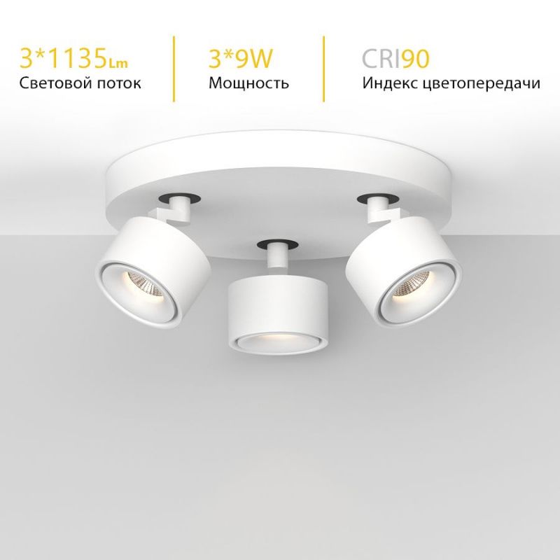Накладной поворотный светодиодный светильник Ledron SAGITONY R3 S75 White 4000K NO DIM
