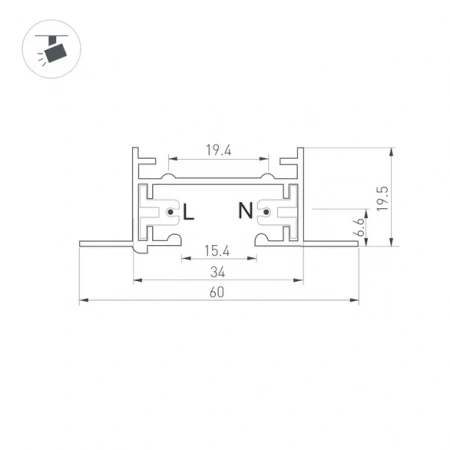 Трек LGD-2TR-TRACK-F-1000-WH-M (C) (Arlight, IP20 Металл, 3 года) 038670