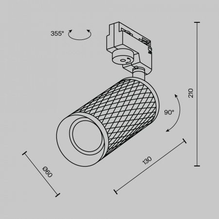 Трековый светильник Technical TR011-1-GU10-B