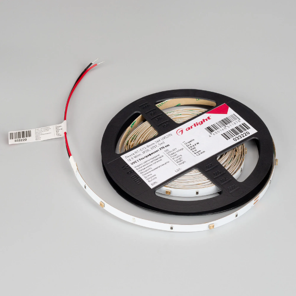 Светодиодная лента RT-G12-8mm 24V UVC270 (2.9 W/m, IP20, 3737, 5m) (Arlight, -) 033220