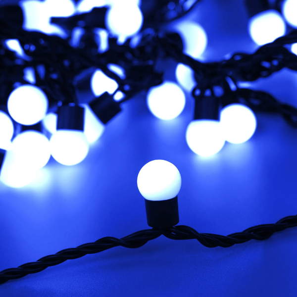 Светодиодная гирлянда ARD-BALL-CLASSIC-D17.5-20000-BLACK-200LED BLUE (230V, 14W) (Ardecoled, IP65) 025589