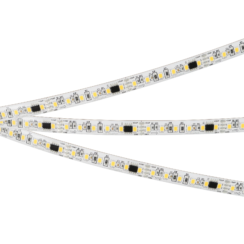 Светодиодная лента герметичная SPI-SE-A120-10mm 24V Warm2700-PX6-BPT (11 W/m, IP65, 2835, 5m) (Arlight, бегущий огонь) 049442