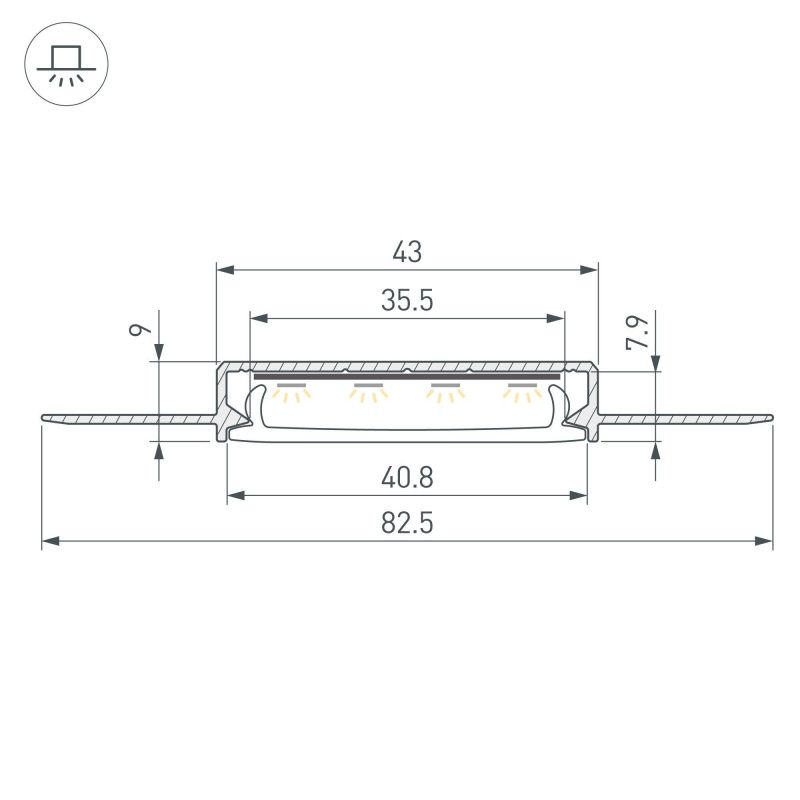 Профиль SL-LINIA40-FANTOM-2000 ANOD (Arlight, Алюминий) 063907