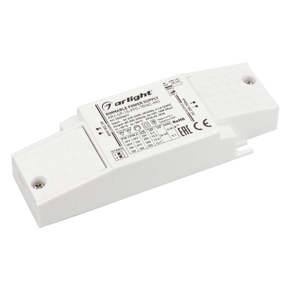 Блок питания ARJ-SP-15-PFC-TRIAC-INS (15W, 26-42V, 0.2-0.35A) (Arlight, IP20 Пластик, 5 лет) 026046(1)