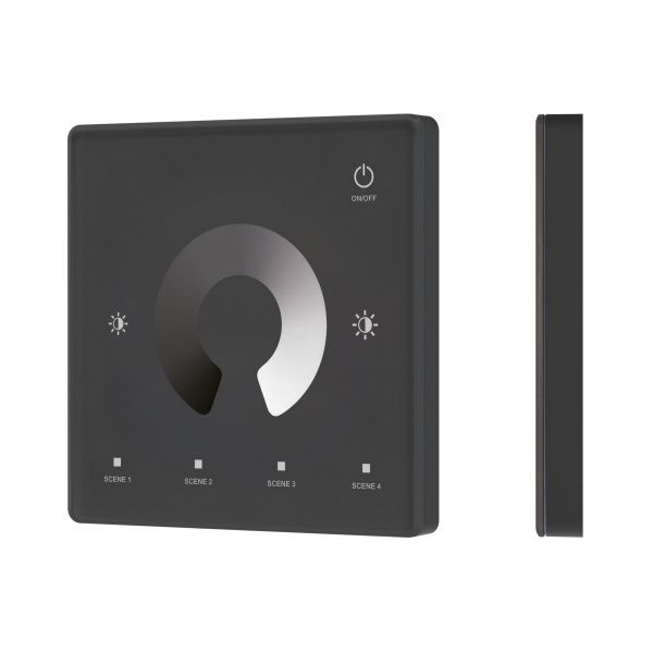 INTELLIGENT ARLIGHT Сенсорная панель SMART-RF-801-11-1G-4SC-DIM черный (3V, 2.4G) накладная (IARL, IP20 Пластик, 5 лет) 063525