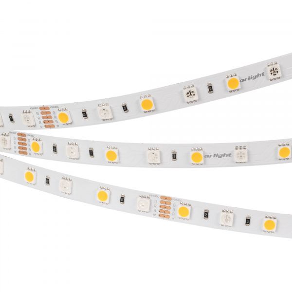 Светодиодная лента RT-B60-10mm 24V RGBW-Warm (14.4 W/m, IP20, 5m) (Arlight, Открытый) 018327(3)