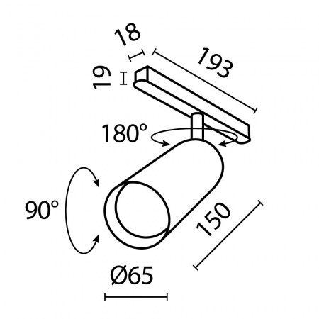 Трековый светильник Technical TR032-4-20WTW-M-DD2-B
