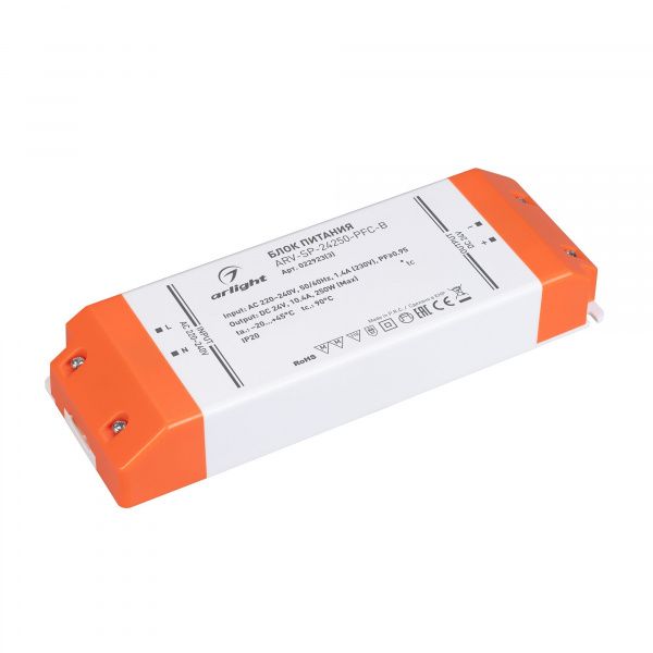 Блок питания ARV-SP-24250-PFC-B (24V, 10.4A, 250W) (Arlight, IP20 Пластик, 5 лет) 022923(3)