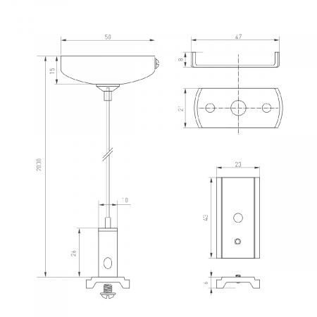 Подвес MAG-HANG-ORIENT-L2000 (WH-SL) (Arlight, Металл) 036050