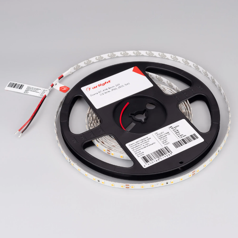Светодиодная лента RT-A98-8mm 24V Cool 8K (10 W/m, IP20, 2835, 5m) (Arlight, 10 Вт/м, IP20) 019912(2)