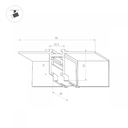 Коннектор угловой MAG-MICROCOSM-CON-FDW-L90-INT (BK, внутренний) (Arlight, IP20) 044525