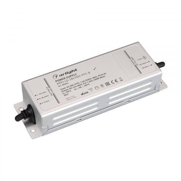 Блок питания ARPJ-LG-2861050-PFC-B (200W, 143-286V, 0.5-1.05A) (Arlight, IP67 Металл, 5 лет) 055272