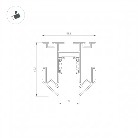 Трек встраиваемый MAG-ORIENT-TRACK-2653-STR-G-3000 (WH) (Arlight, IP20 Металл, 3 года) 047571