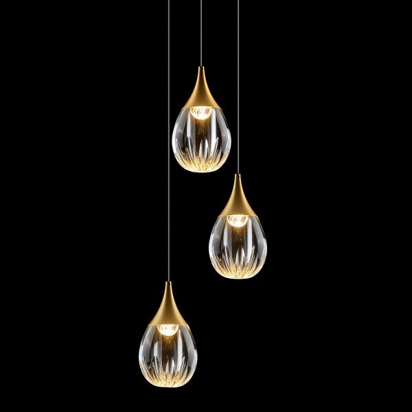Подвесной светильник MD24001004-3A gold/clear