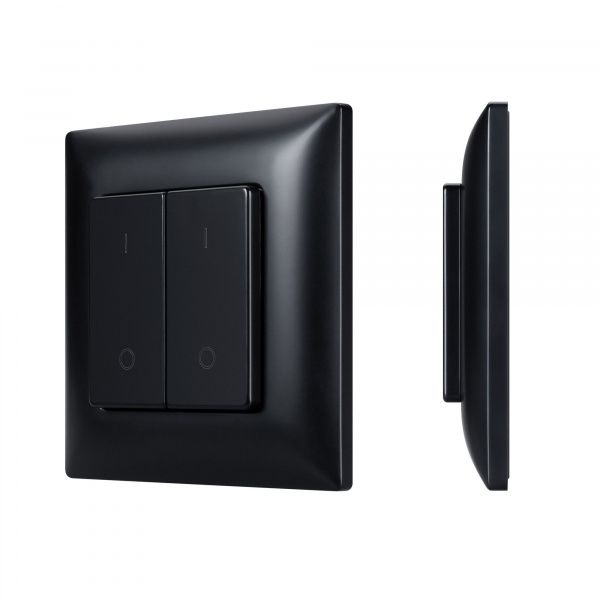 INTELLIGENT ARLIGHT Кнопочная панель SMART-RF-801-22-2G-DIM-SUF Black (3V, 2.4G) (IARL, IP20 Пластик, 5 лет) 050446