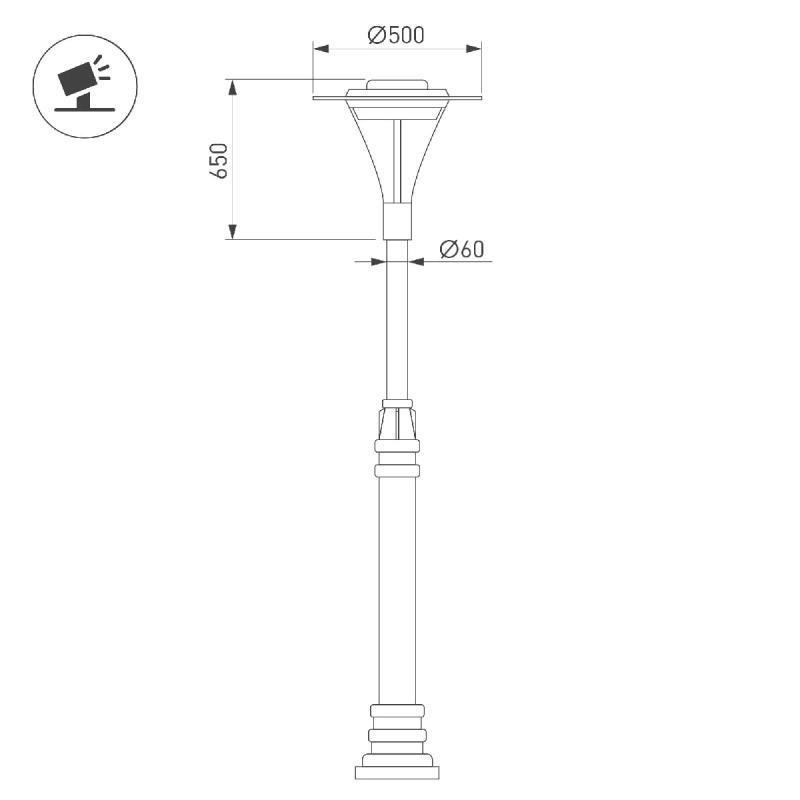 Светильник OXOR-LUMME-LUZ-O - 500x650-35W Day4000 (BK, 120 deg, 230V) IP65 (Arlight, -) 052455